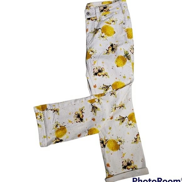 Pilcro and Letterpress for Anthropologie Highrise Lemon Novelty Cropped Jeans 28 - Picture 3 of 14